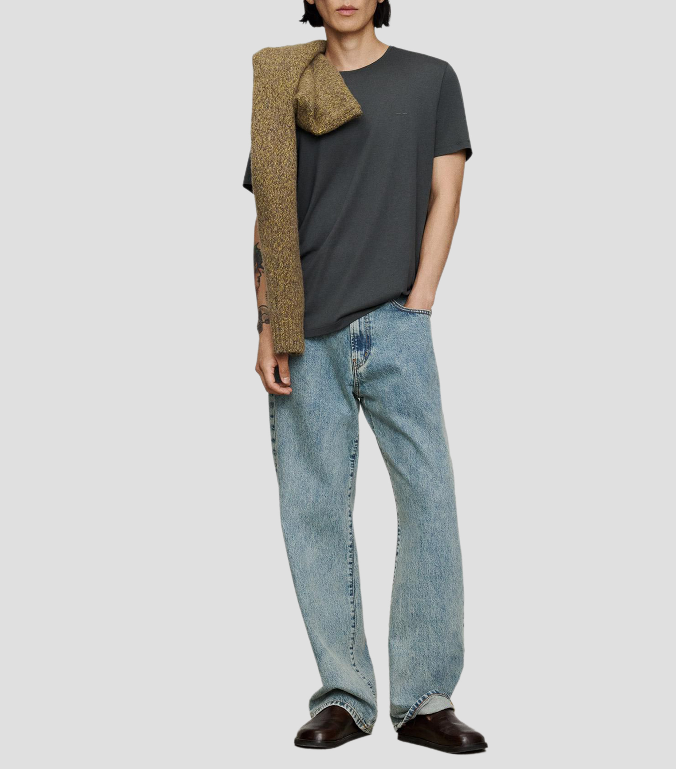 Playera cuello redondo manga corta lisa Hombre